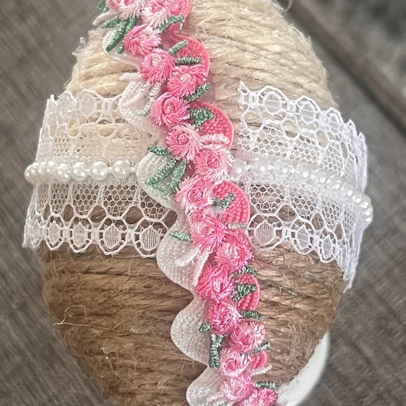 Rustic Pink Set of 4 Jute Easter Eggs, Custom Eggs, Farm Easter Décor, Religious - Picture 12 of 16